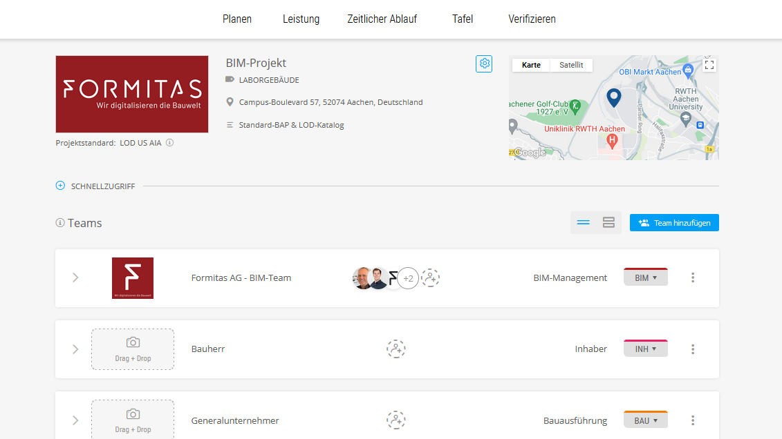 Digitaler Projektraum zur BAP-Abstimmung (Beispiel)